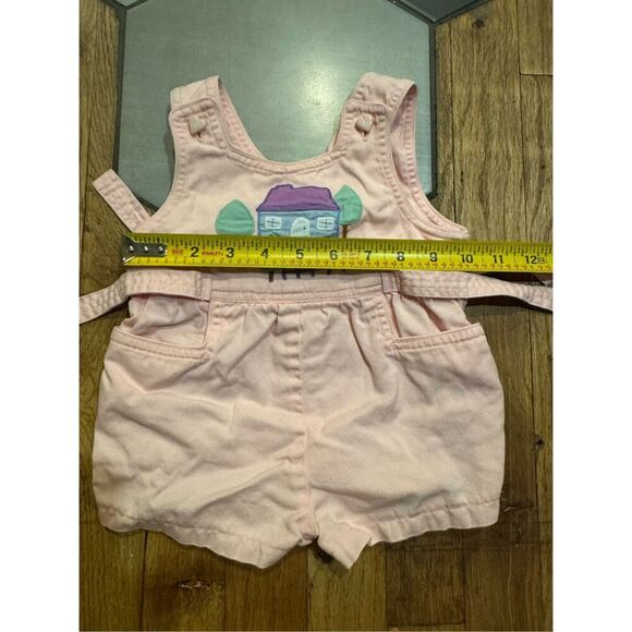 Babycrest shortalls overalls outfit one piece adjustable pink heart buttons cott - Picture 6 of 7